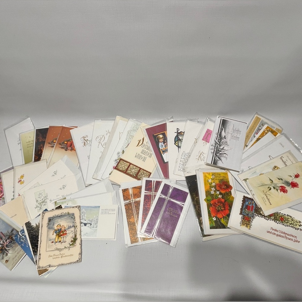 MCM Vintage German Greeting Card Lot Bulk Ephemera Christmas Wedding Novelty⁠